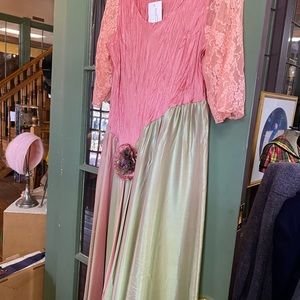 Nwt Lee Anderson Waterford Pink/Green Dress